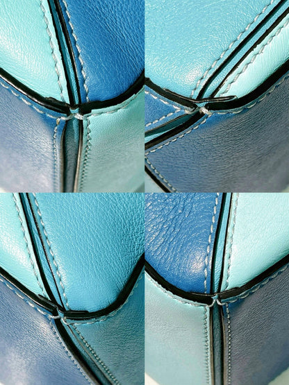 LOEWE SMALL PUZZLE, Blue/Silver