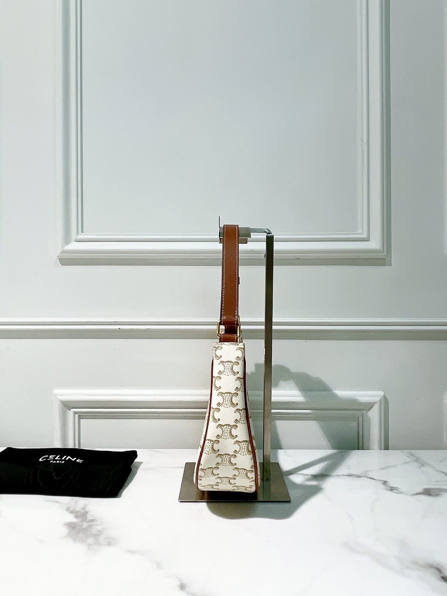 CELINE AVA BAG, White/Gold