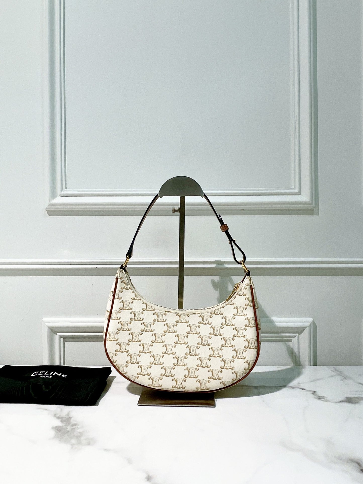 CELINE AVA BAG, White/Gold