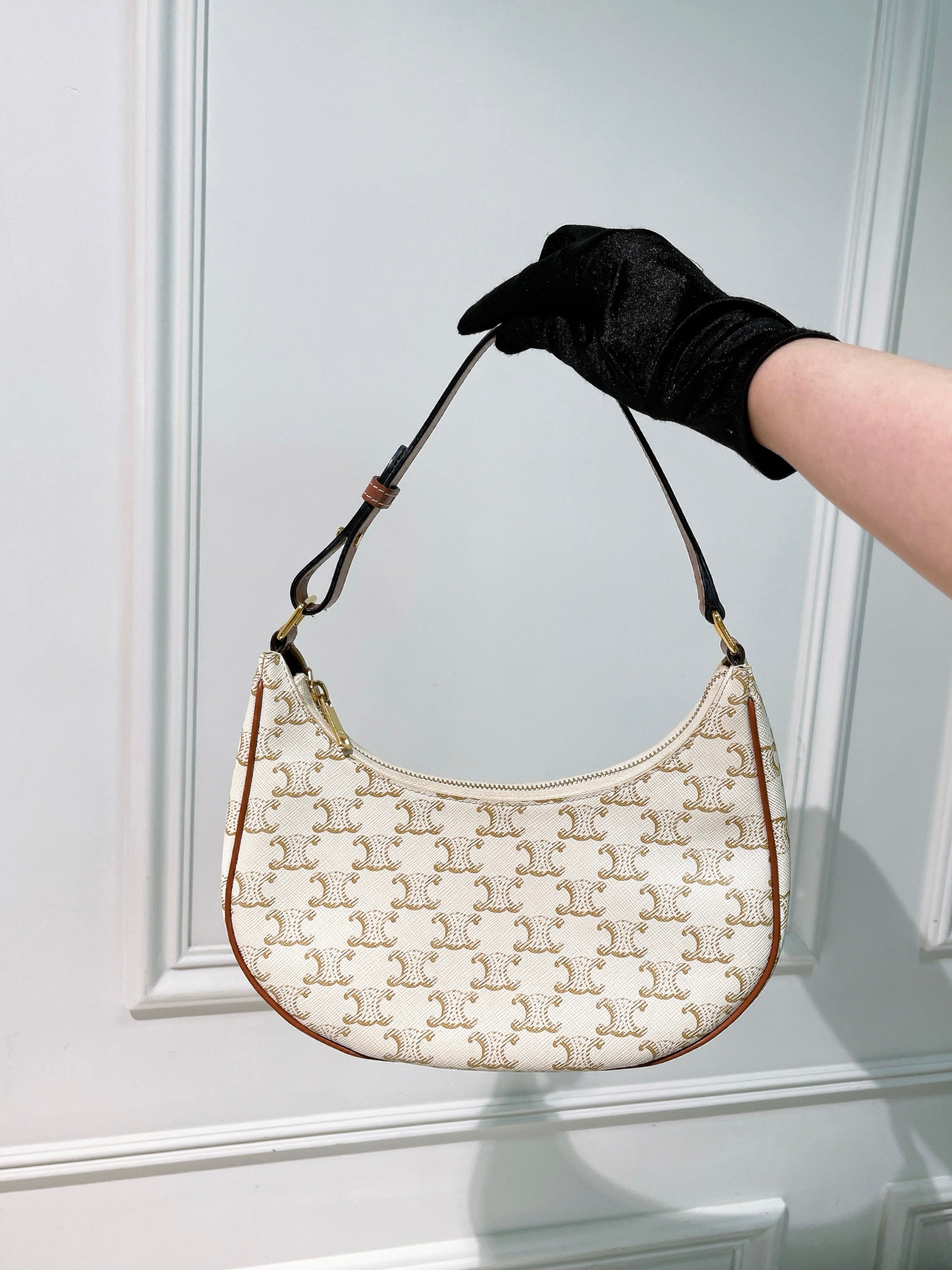 CELINE AVA BAG, White/Gold
