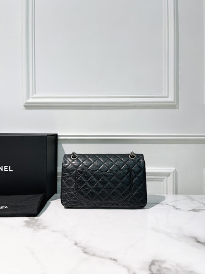 CHANEL SMALL 2.55 FLAP, Black/Silver