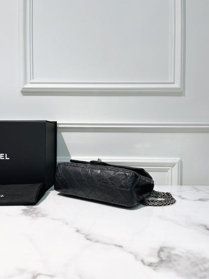 CHANEL SMALL 2.55 FLAP, Black/Silver