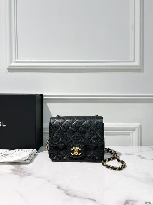 CHANEL MINI SQUARE, Black/Gold