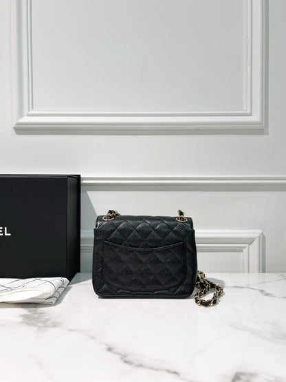 CHANEL MINI SQUARE, Black/Gold