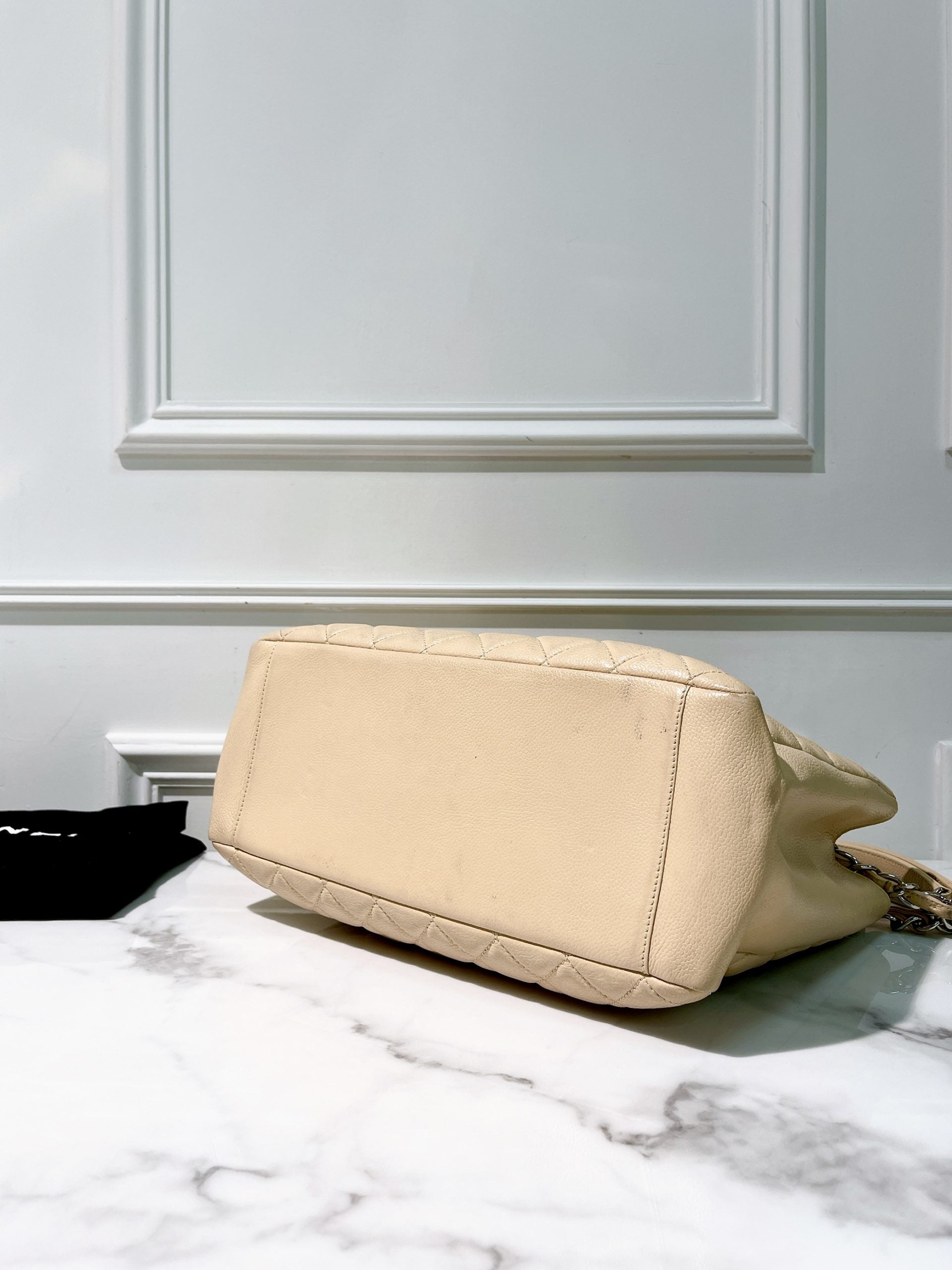 CHANEL GRAND SHOPPING TOTE, Beige/Silver