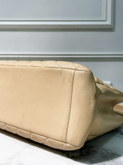 CHANEL GRAND SHOPPING TOTE, Beige/Silver