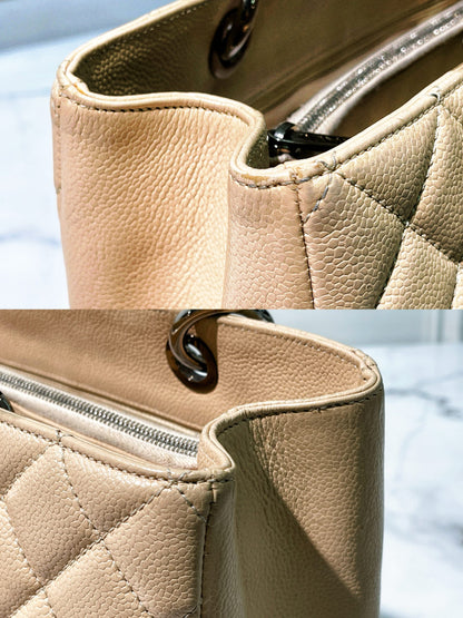 CHANEL GRAND SHOPPING TOTE, Beige/Silver