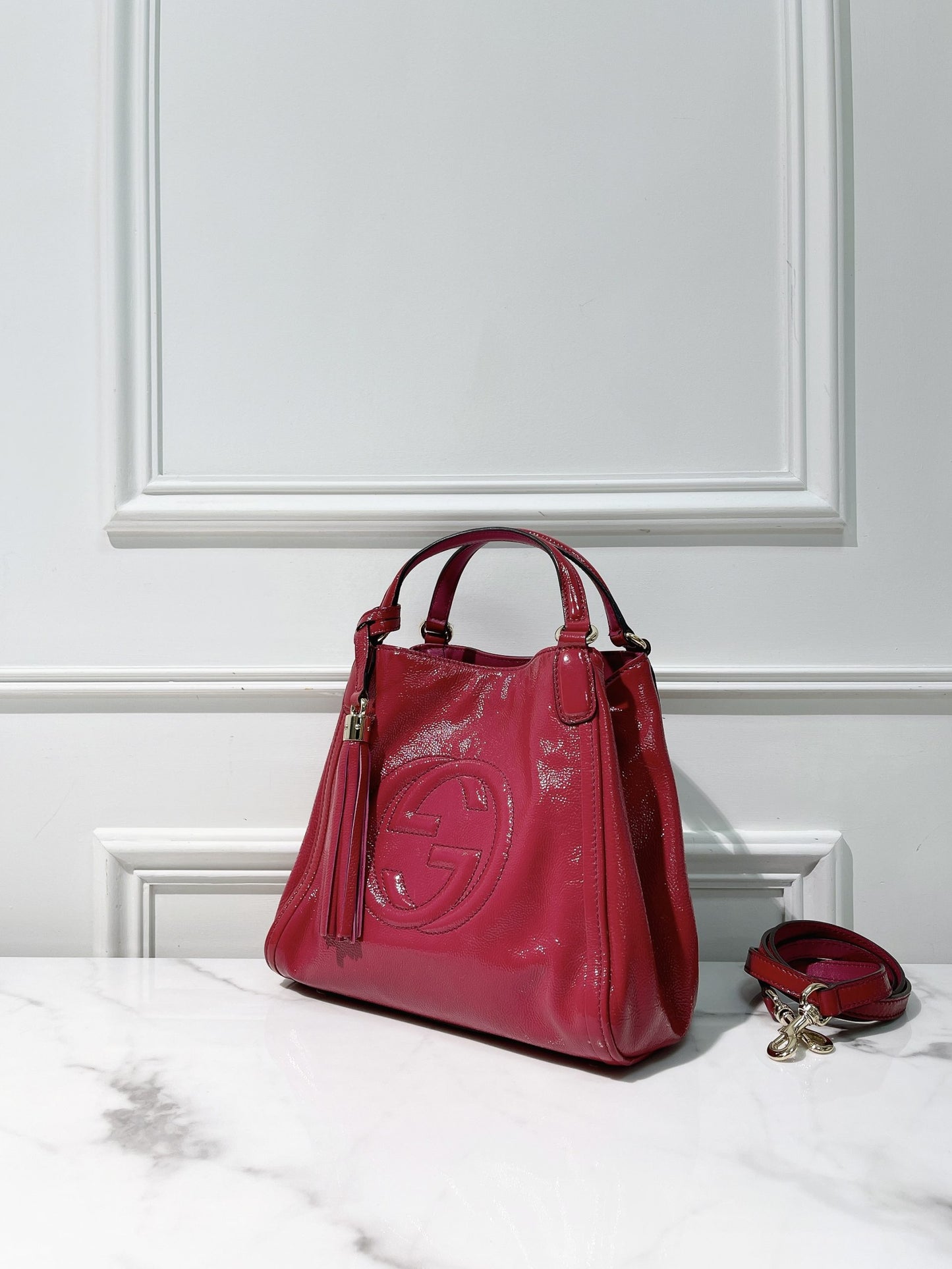 GUCCI SOHO TOTE, Pink/Silver