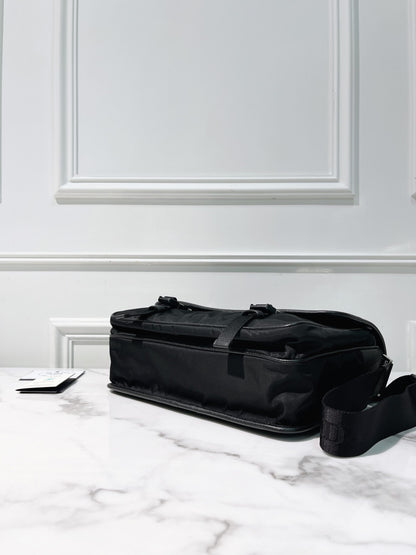 PRADA MESSENGER BAG, Black/Silver