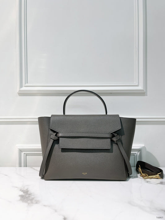 CELINE MINI BELT BAG, Gray/Gold