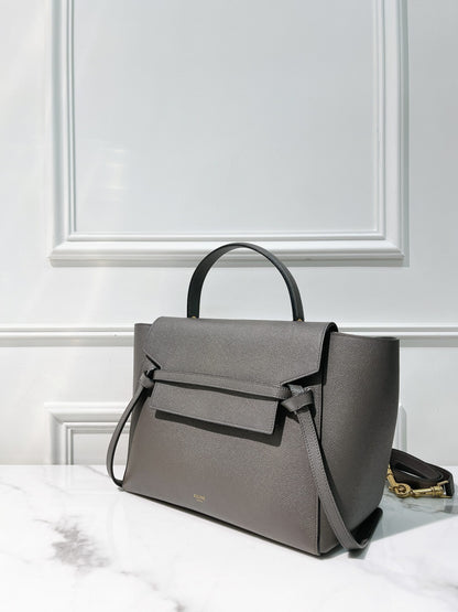 CELINE MINI BELT BAG, Gray/Gold