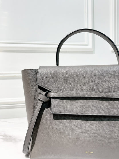 CELINE MINI BELT BAG, Gray/Gold