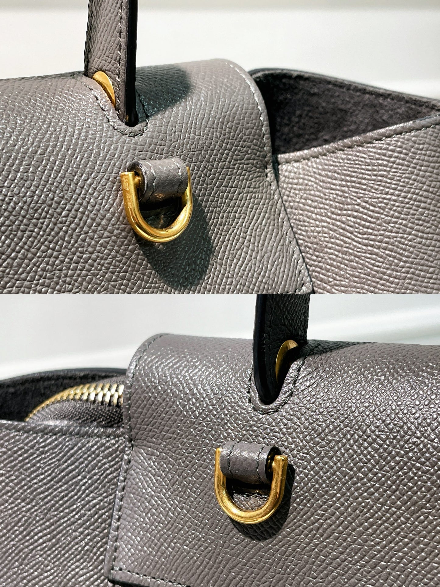 CELINE MINI BELT BAG, Gray/Gold