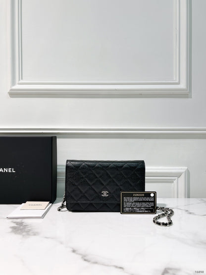 CHANEL CLASSIC WOC, Black/Silver