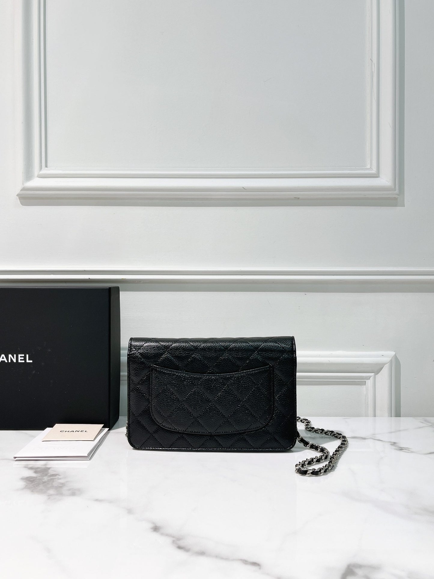 CHANEL CLASSIC WOC, Black/Silver
