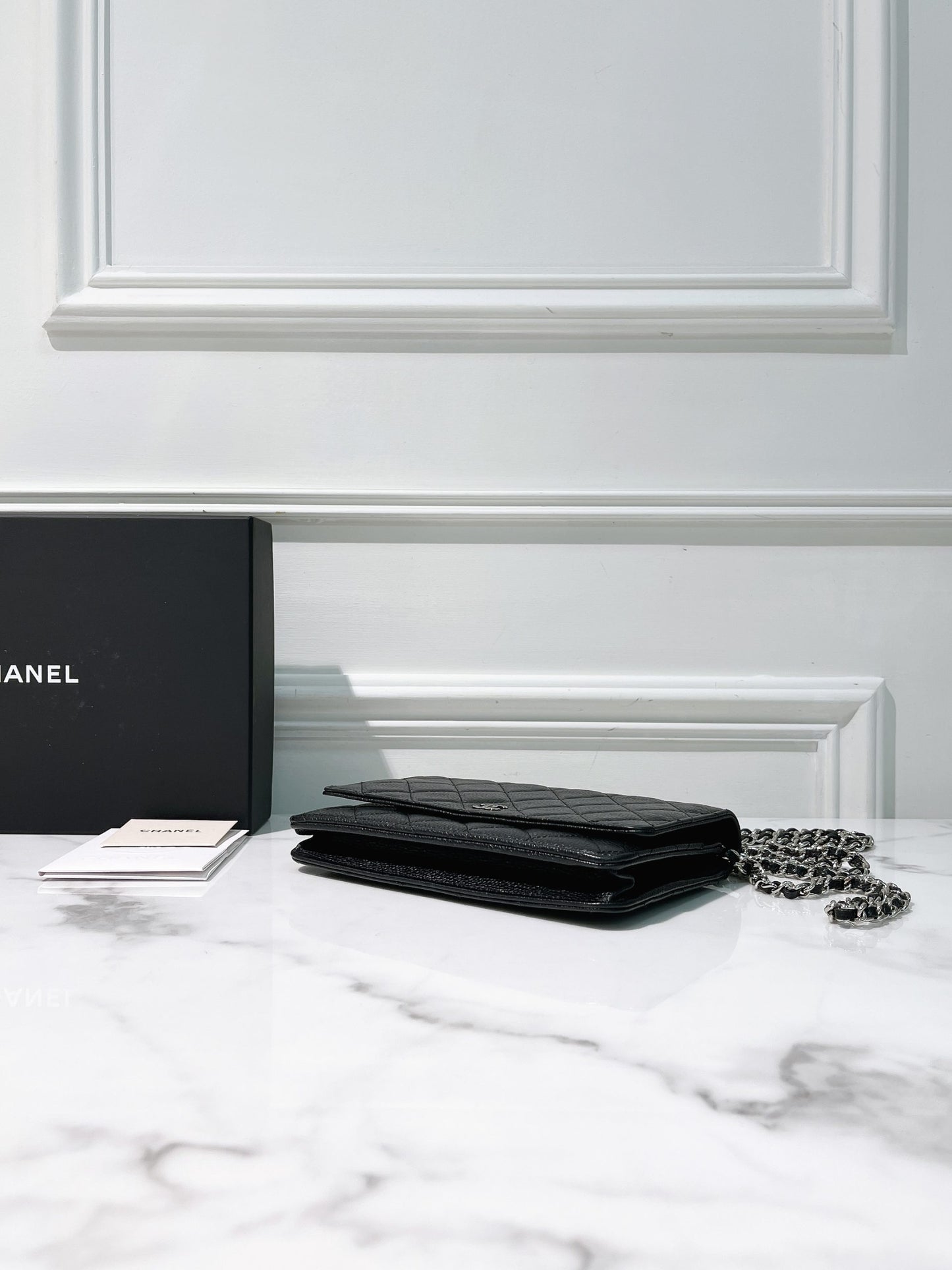 CHANEL CLASSIC WOC, Black/Silver