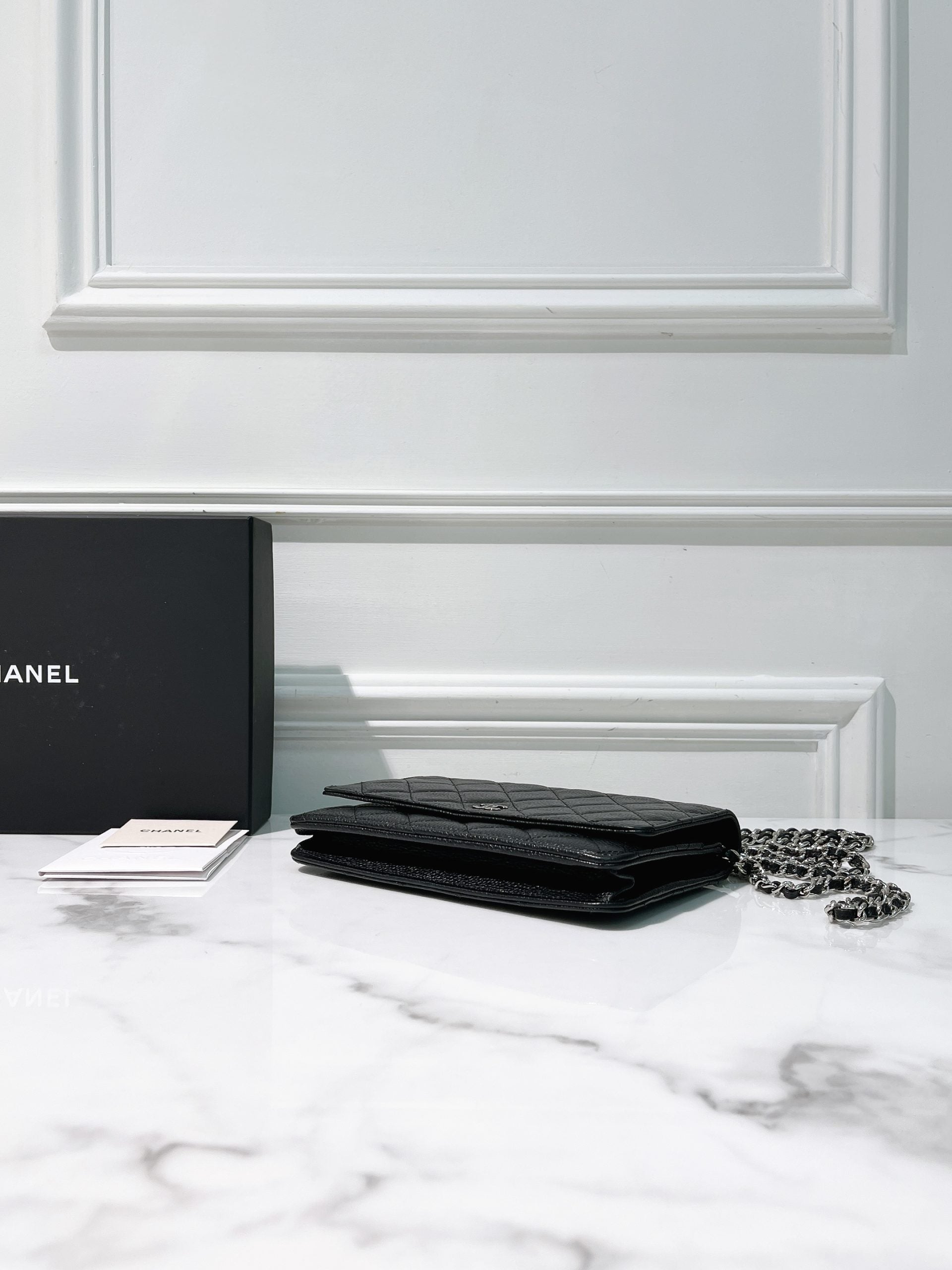 CHANEL CLASSIC WOC, Black/Silver