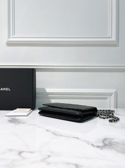 CHANEL CLASSIC WOC, Black/Silver