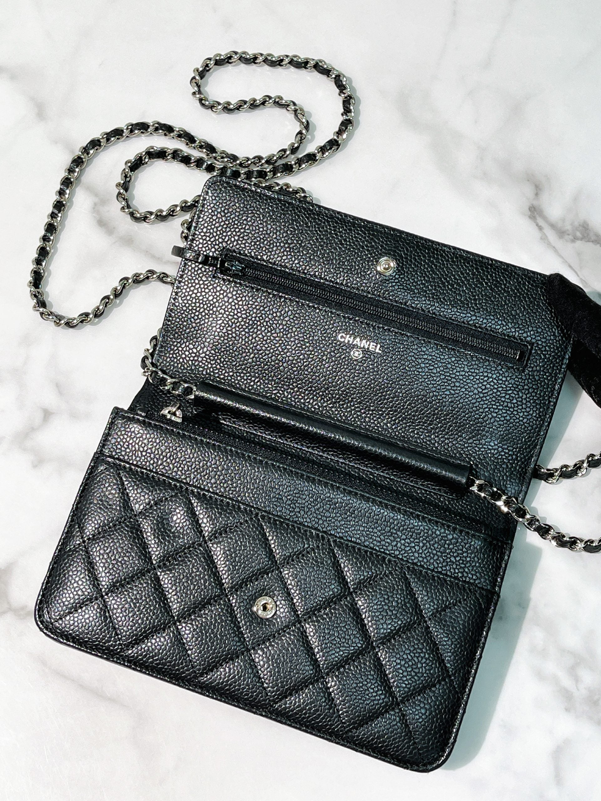 CHANEL CLASSIC WOC, Black/Silver