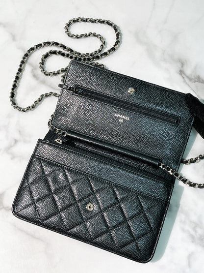 CHANEL CLASSIC WOC, Black/Silver