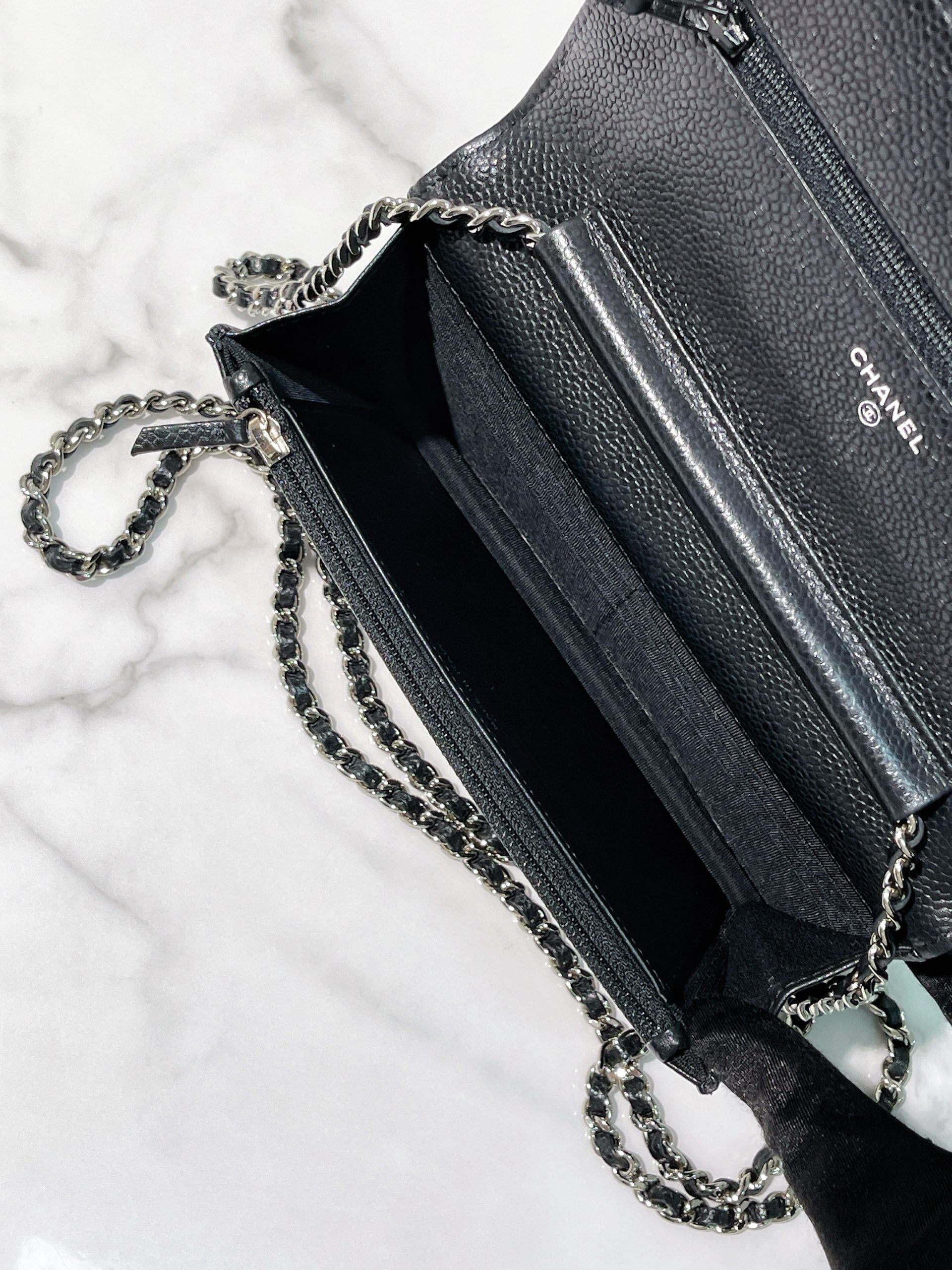 CHANEL CLASSIC WOC, Black/Silver