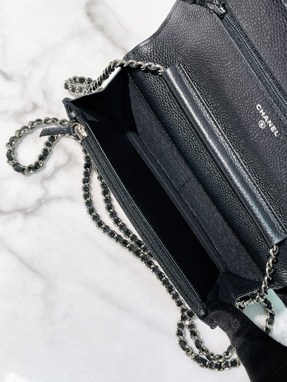 CHANEL CLASSIC WOC, Black/Silver