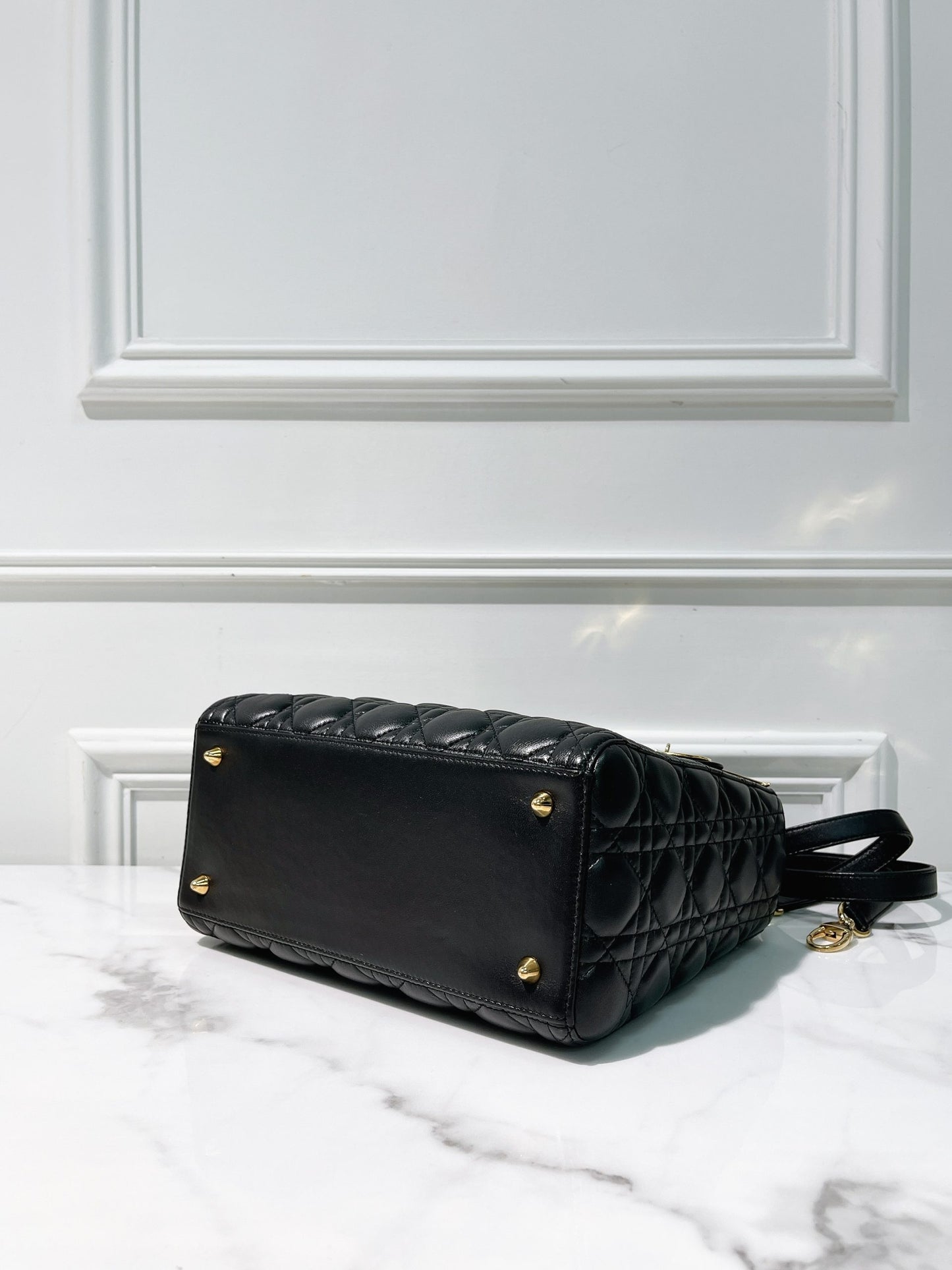 DIOR MEDIUM LADY DIOR, Black/Gold