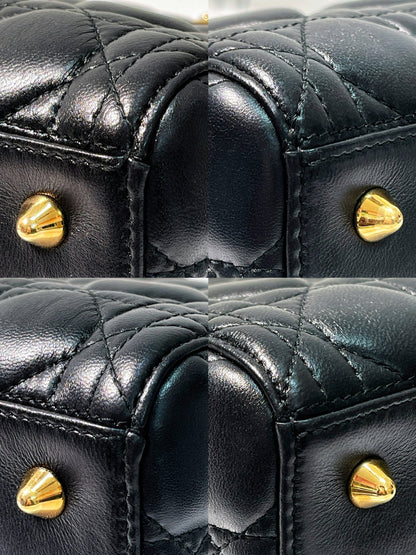 DIOR MEDIUM LADY DIOR, Black/Gold
