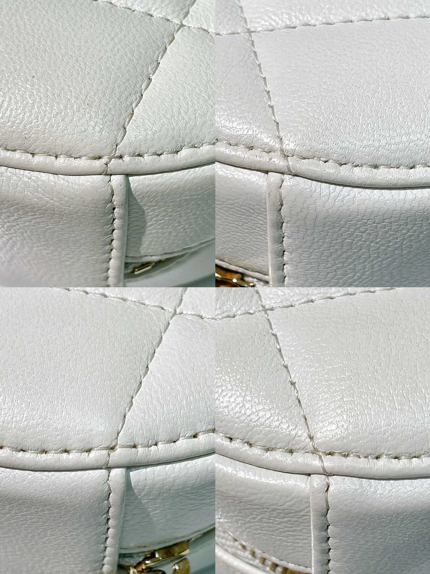 CHANEL 19 ROUND CLUTCH, White/Gold