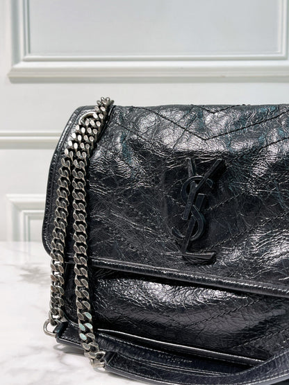 YSL MEDIUM NIKI, Black/Silver