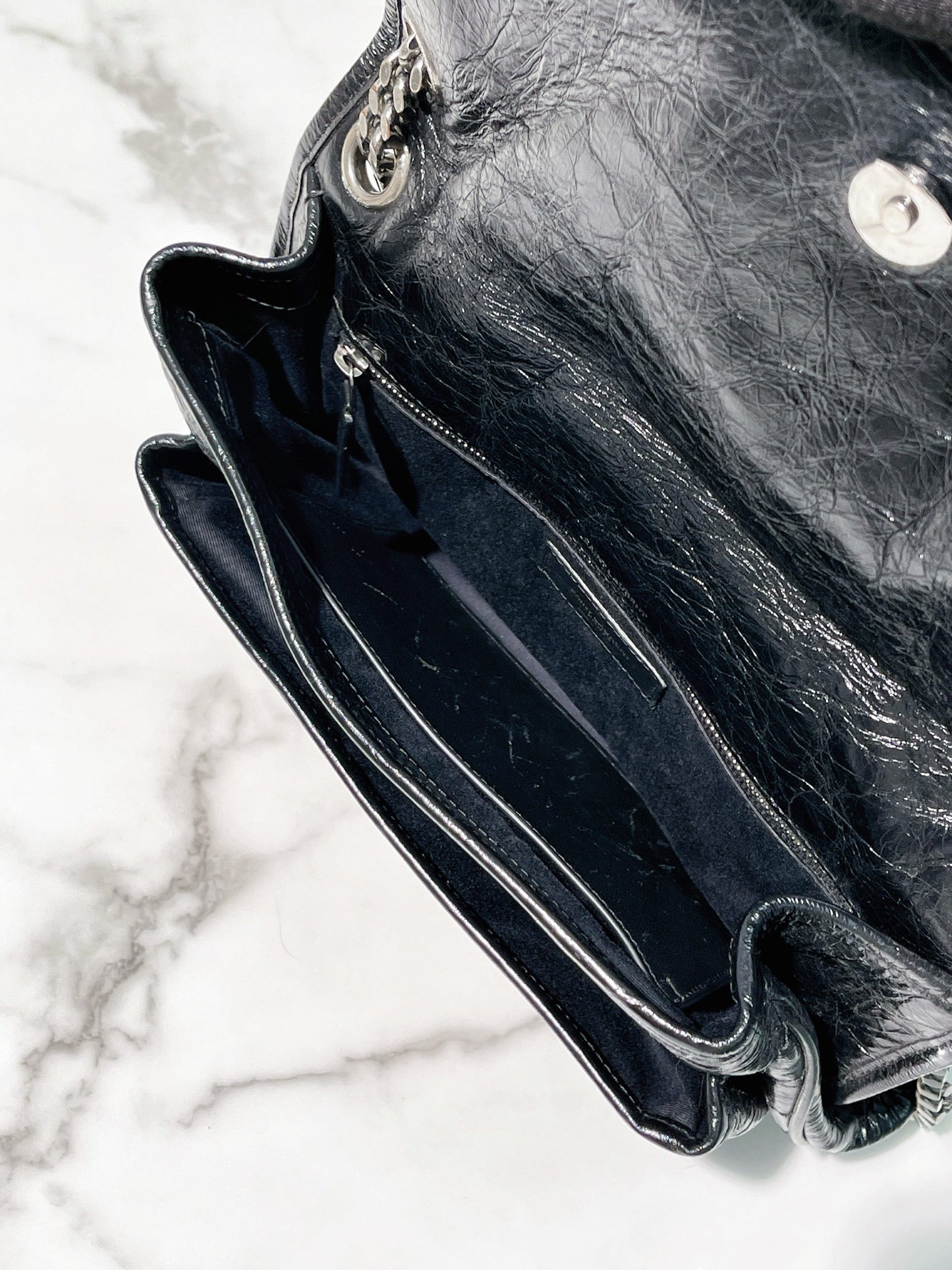 YSL MEDIUM NIKI, Black/Silver