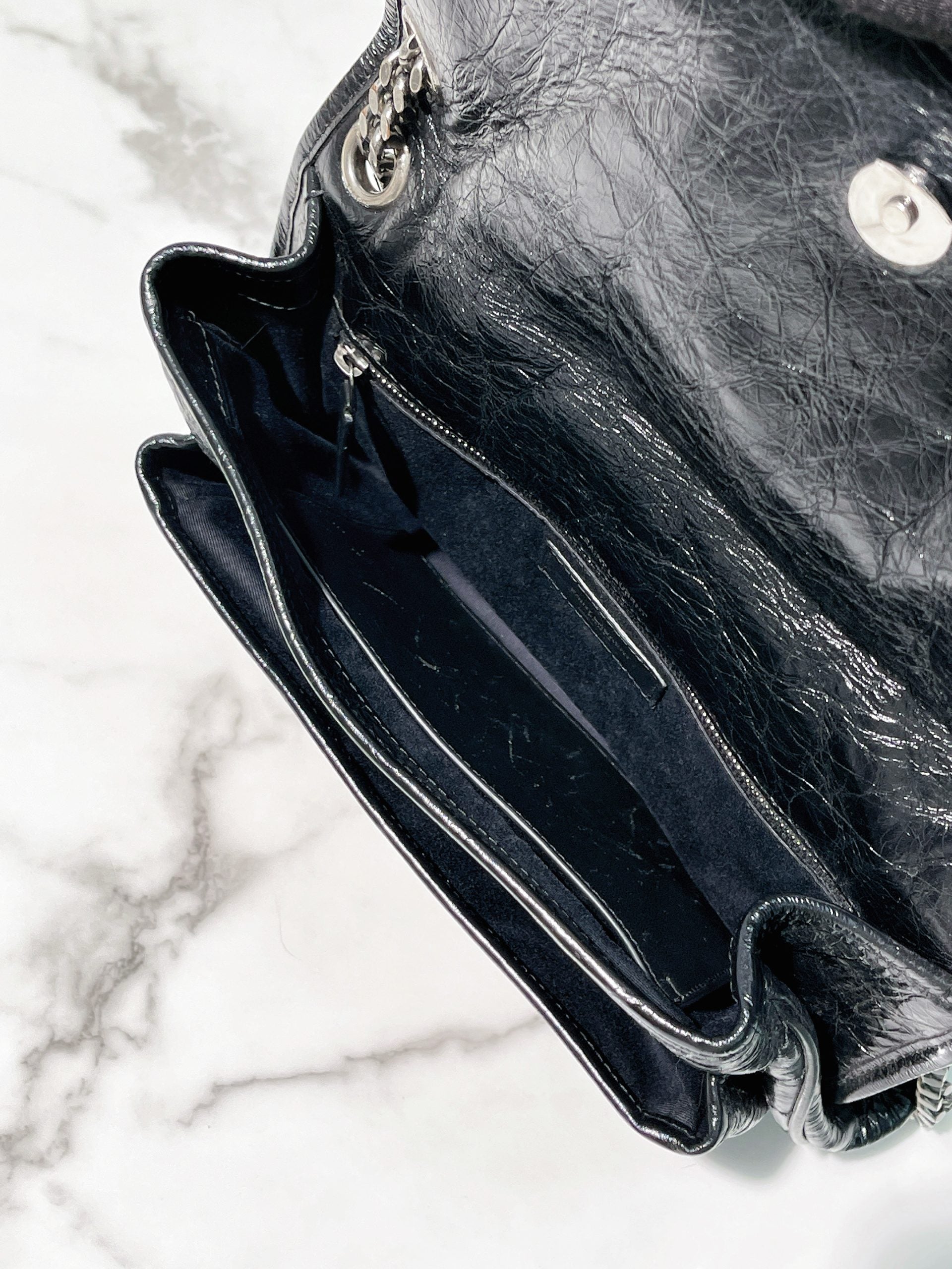 YSL MEDIUM NIKI, Black/Silver