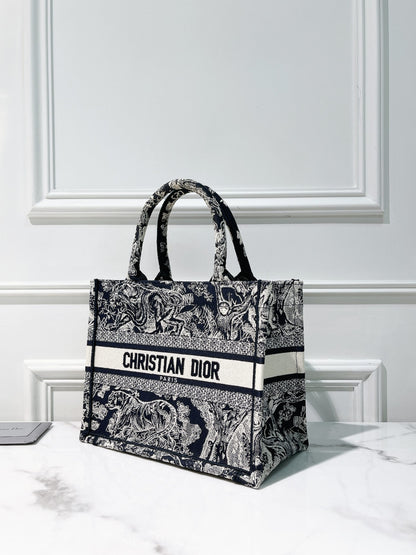 DIOR BOOK TOTE SMALL, Navy/White