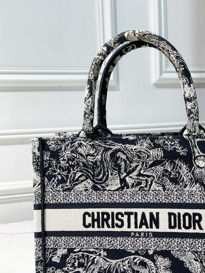 DIOR BOOK TOTE SMALL, Navy/White