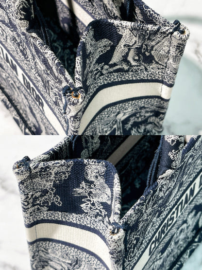 DIOR BOOK TOTE SMALL, Navy/White