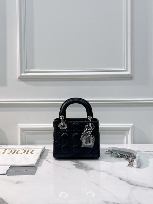 DIOR MINI LADY DIOR, Black/Silver