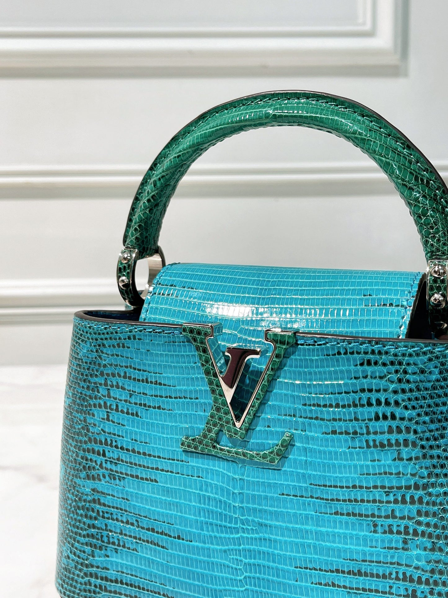 LV CAPUCINES MINI, Lizard