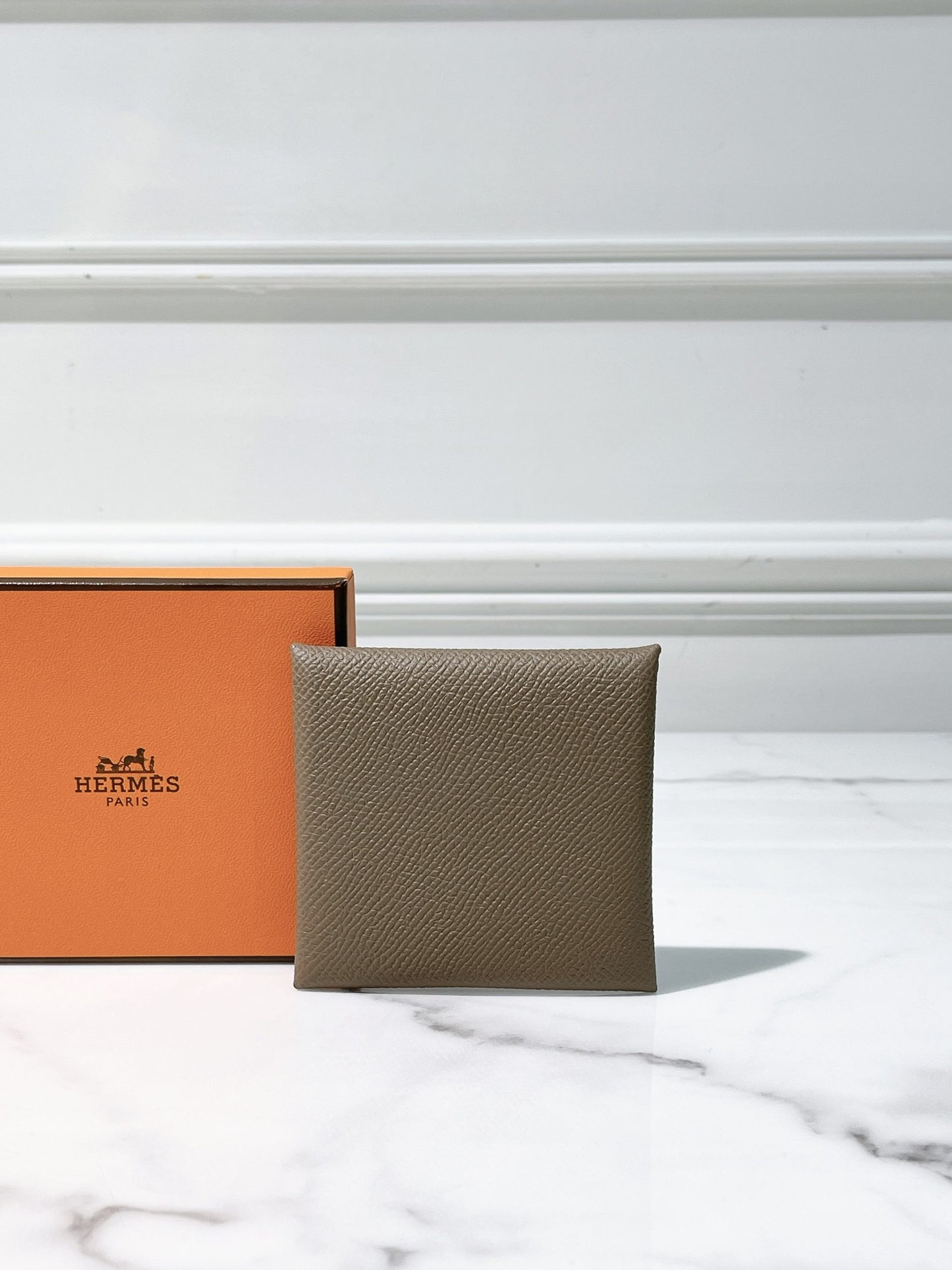 HERMES BASTIA CHANGE PURSE, Etoupe/Silver