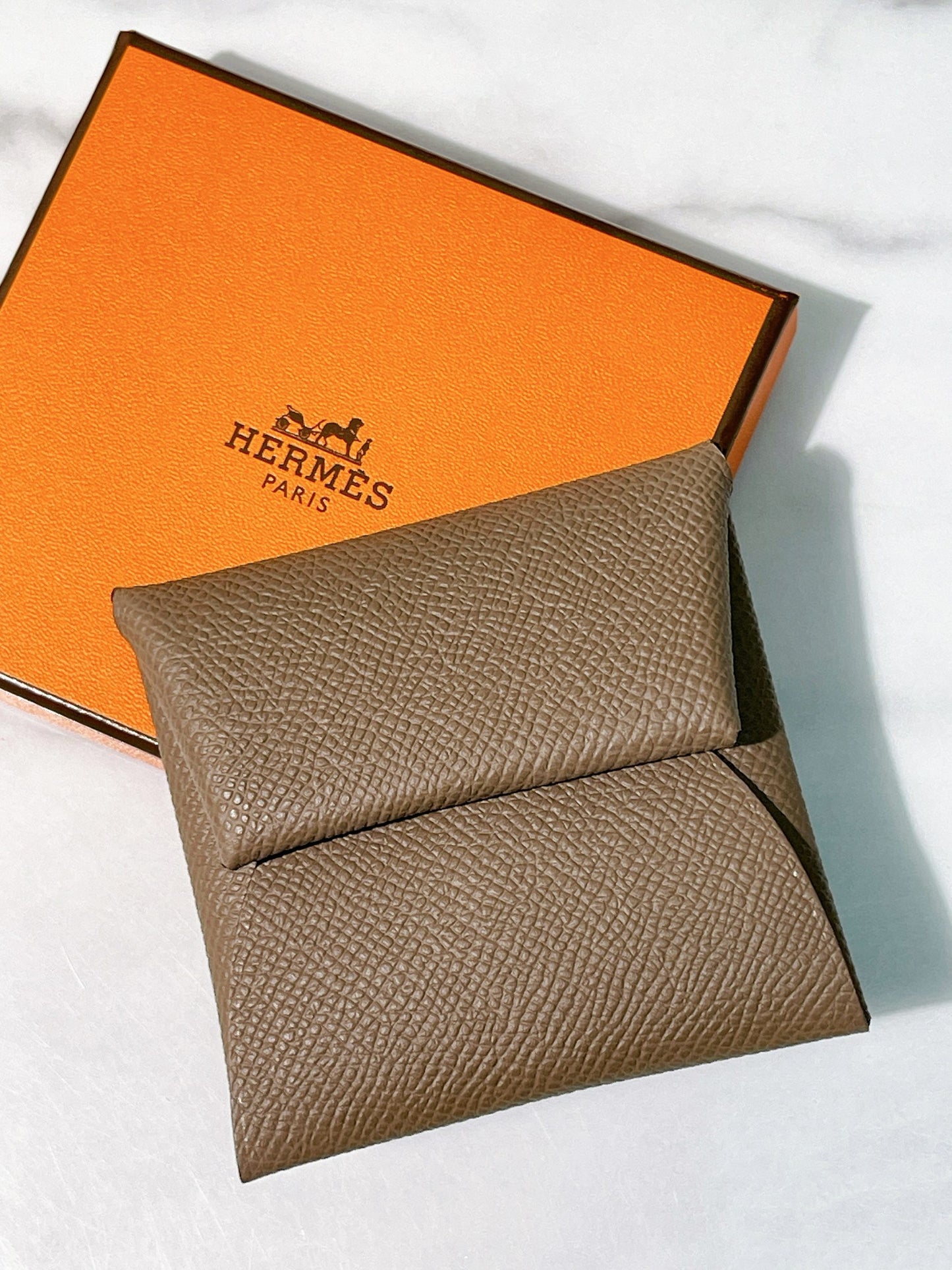 HERMES BASTIA CHANGE PURSE, Etoupe/Silver