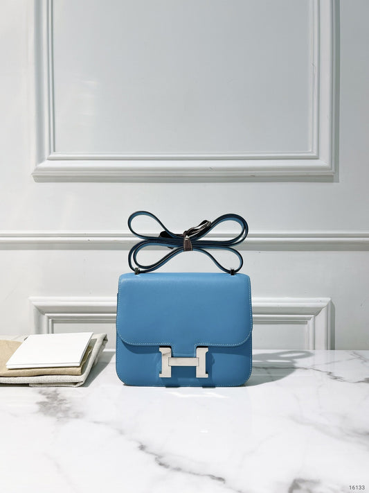 HERMES CONSTANCE MINI, Bleu Du Nord/Silver