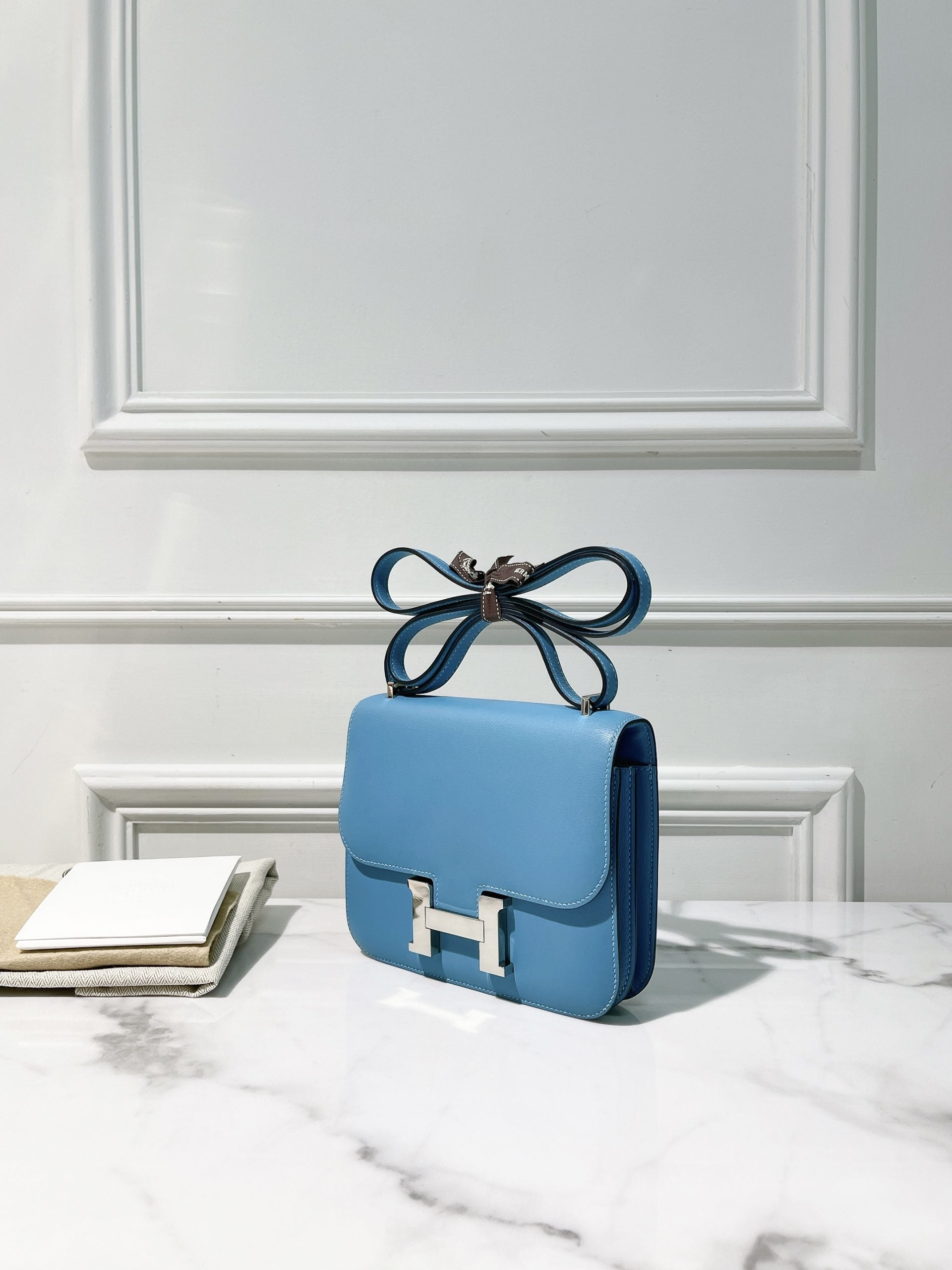 HERMES CONSTANCE MINI, Bleu Du Nord/Silver