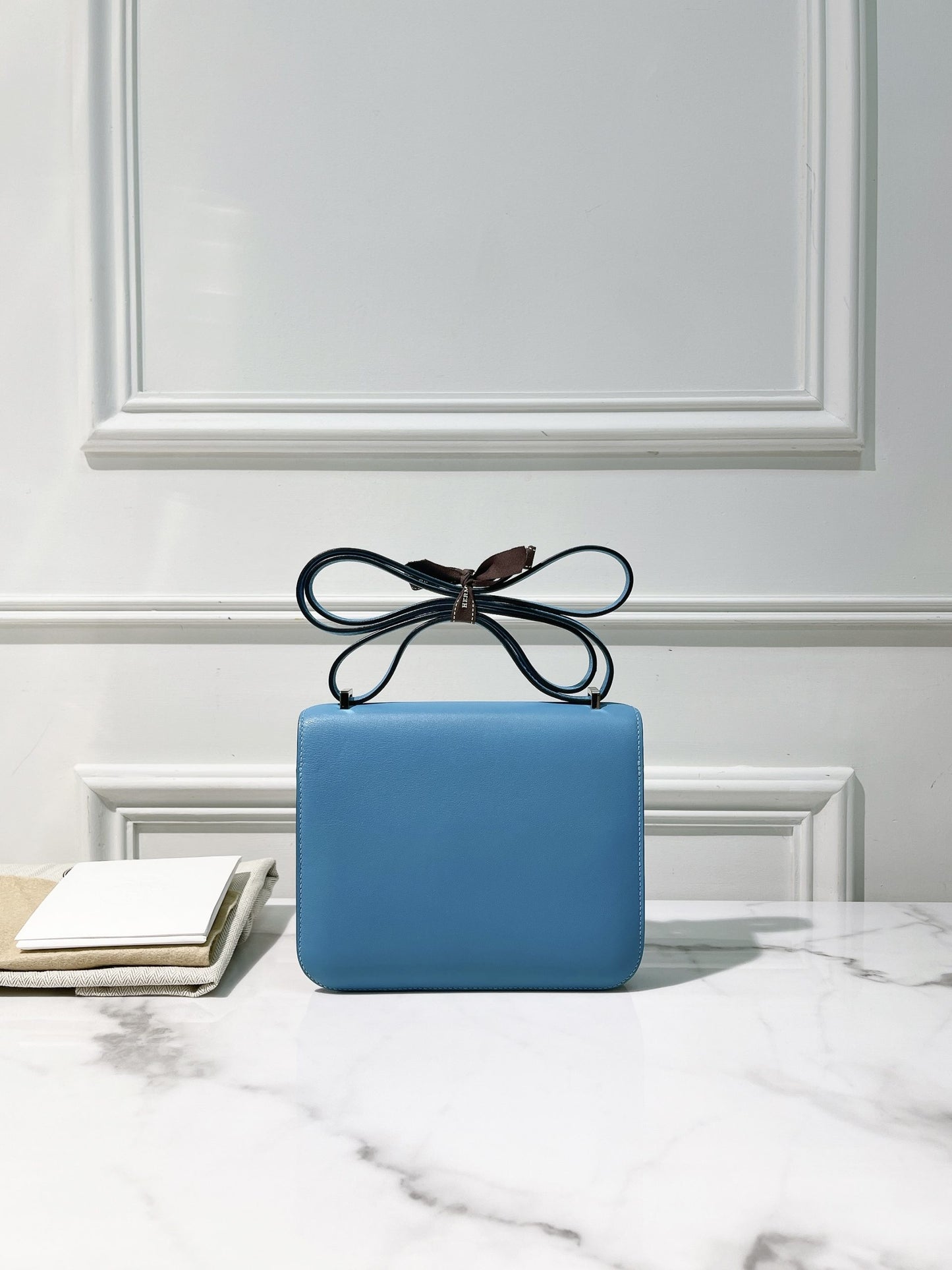 HERMES CONSTANCE MINI, Bleu Du Nord/Silver