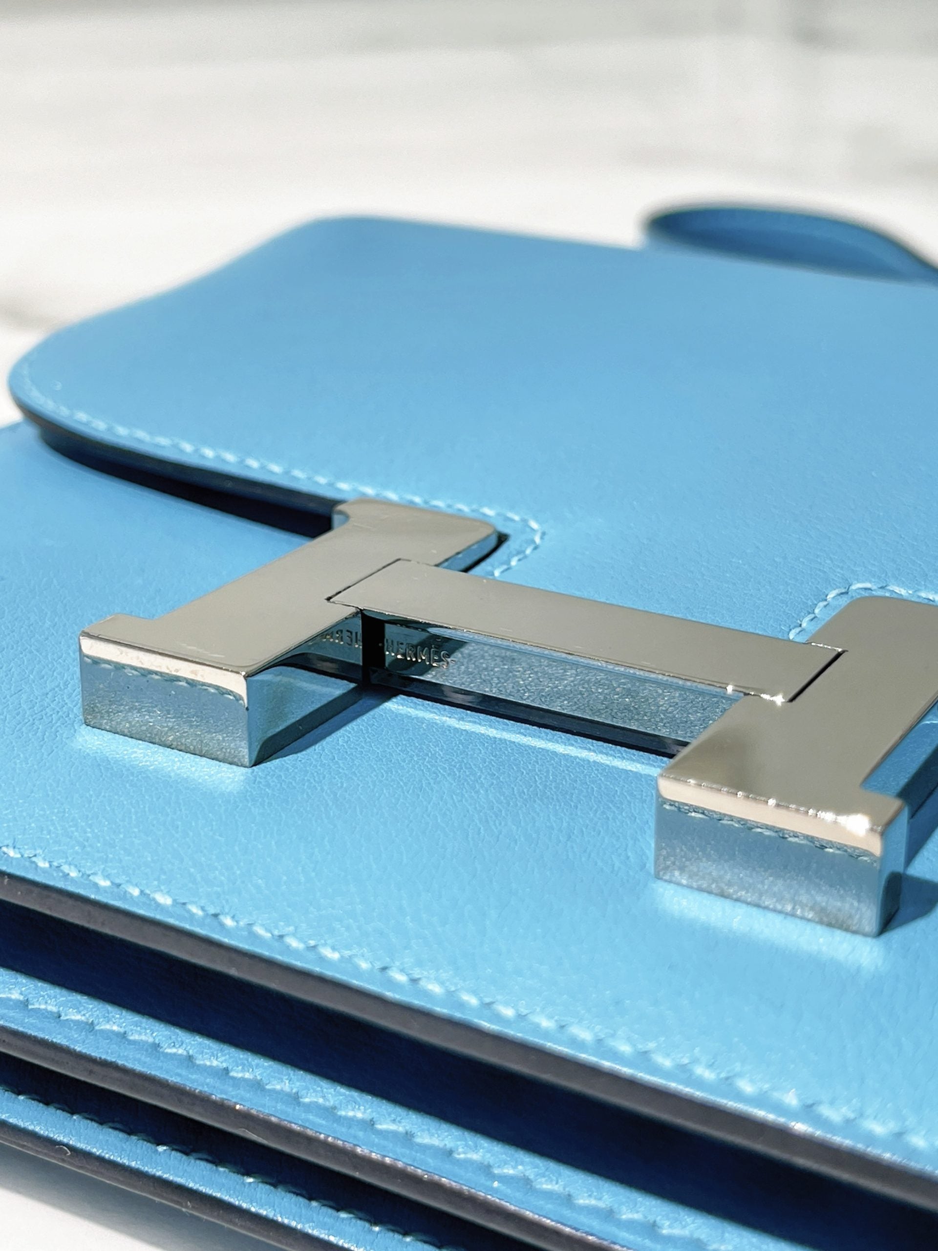 HERMES CONSTANCE MINI, Bleu Du Nord/Silver