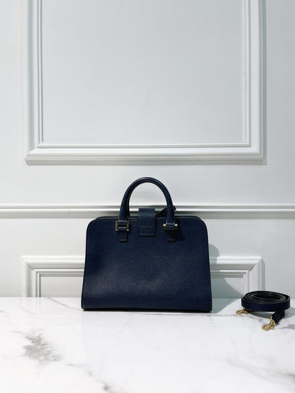 YSL SMALL CABAS, Navy/Gold