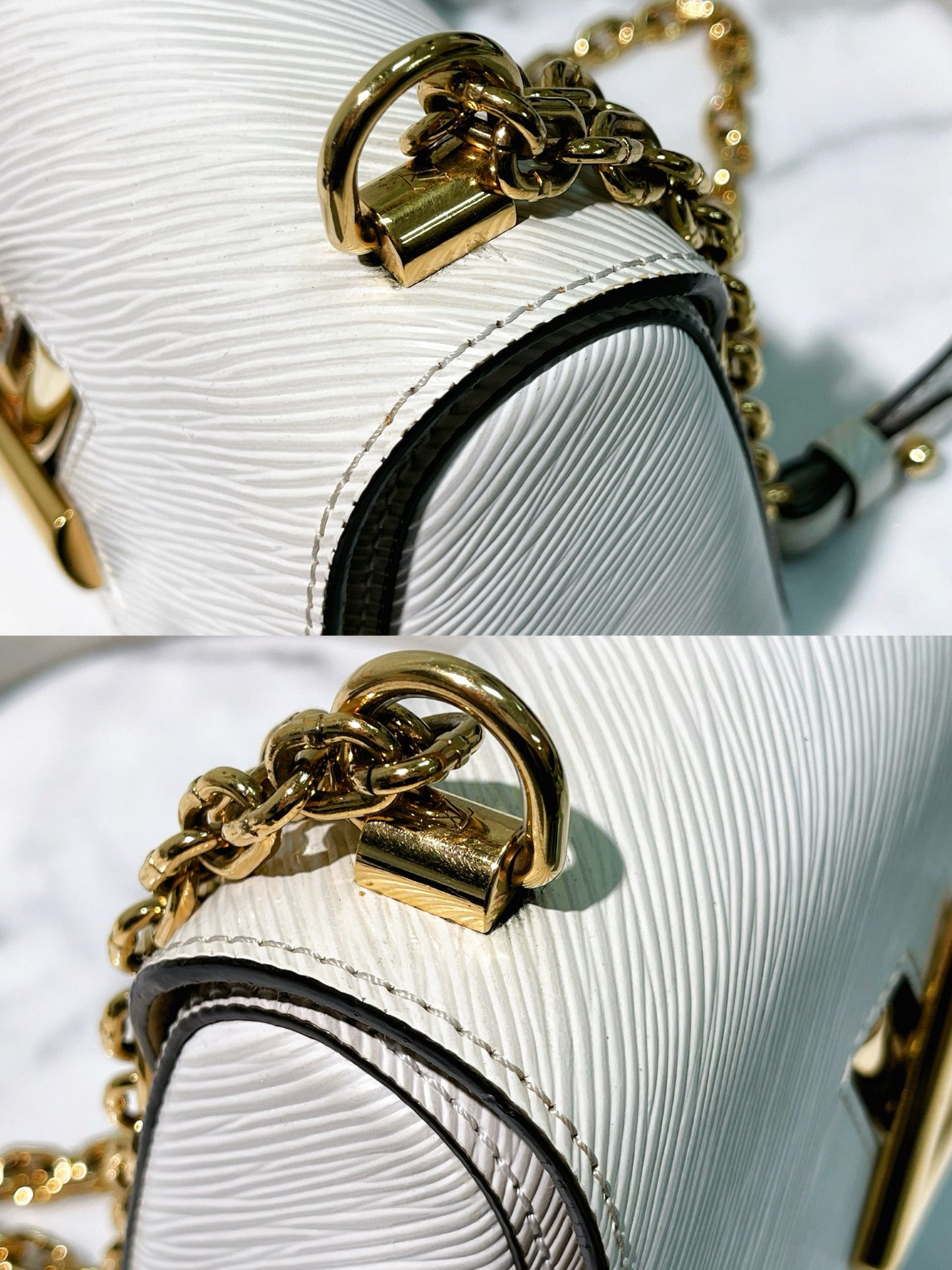 LV TWIST PM, White/Gold