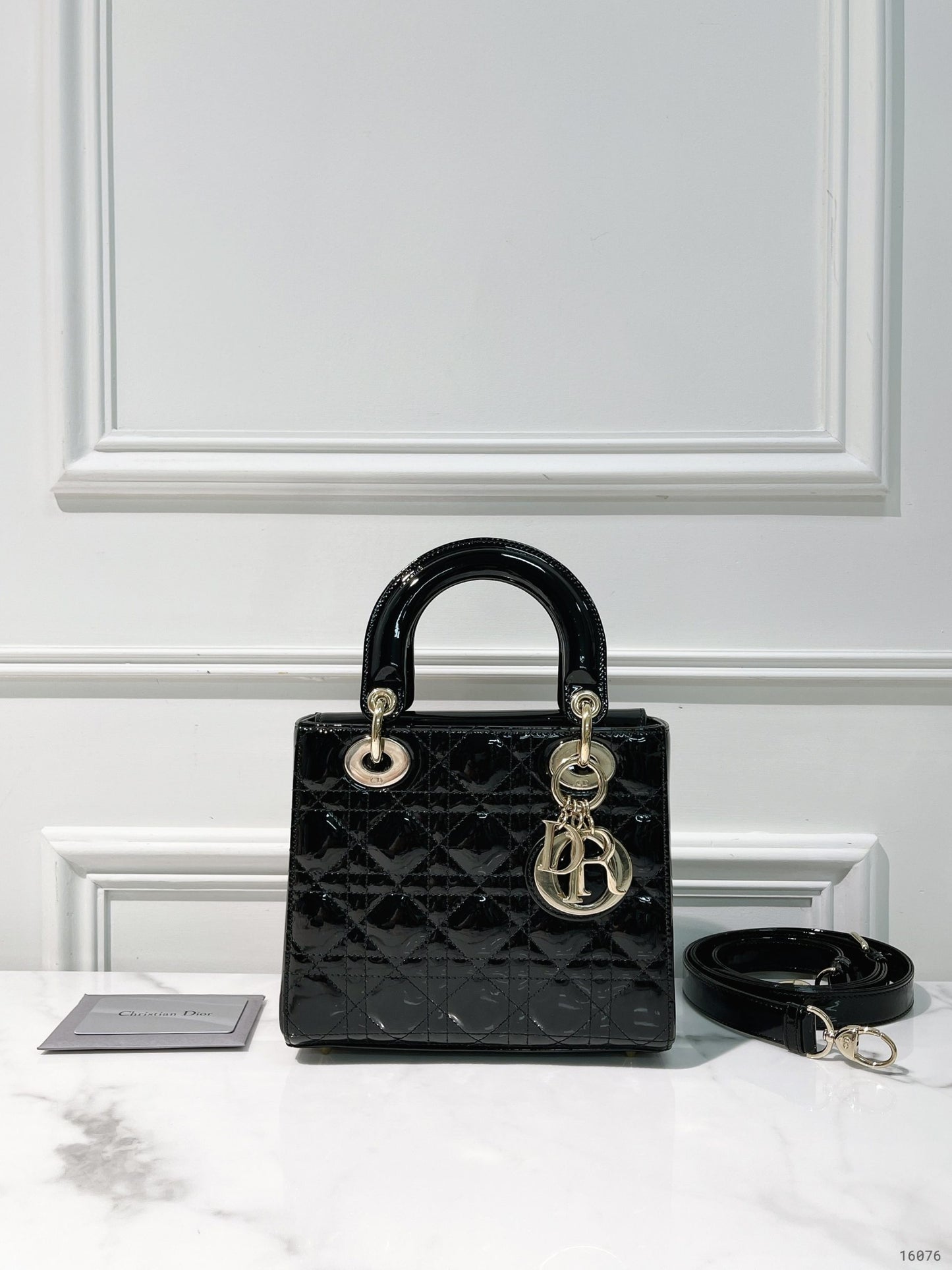 DIOR SMALL LADY DIOR, Black/Gold