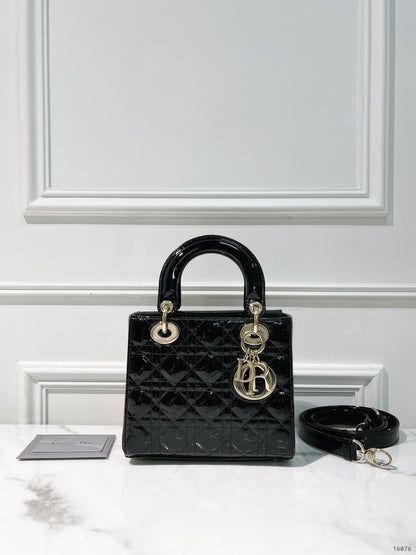 DIOR SMALL LADY DIOR, Black/Gold