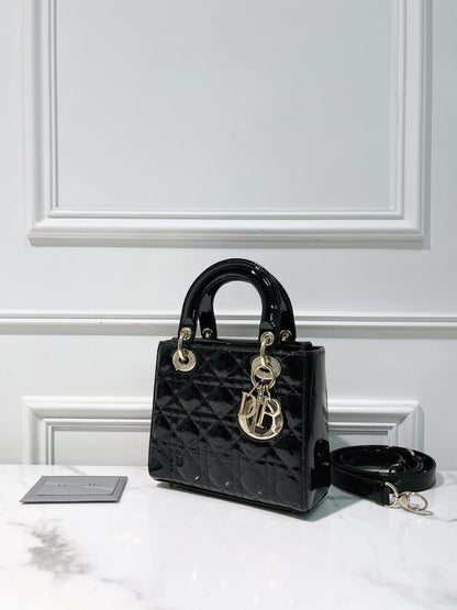 DIOR SMALL LADY DIOR, Black/Gold