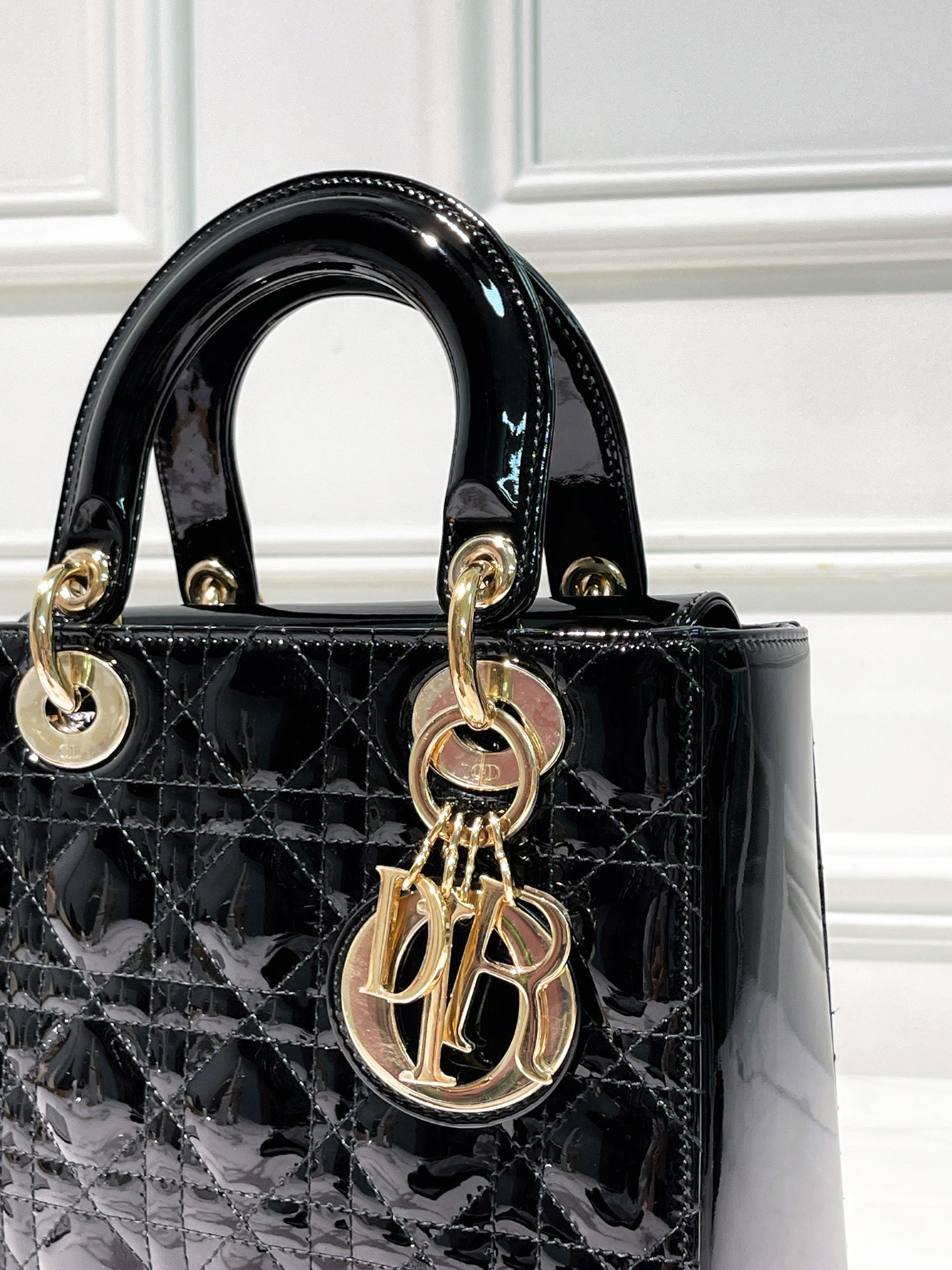 DIOR SMALL LADY DIOR, Black/Gold