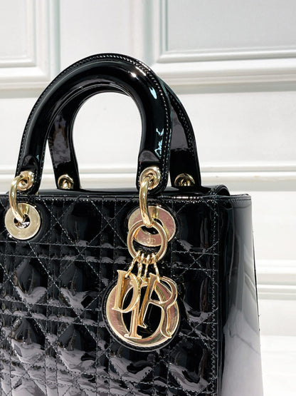 DIOR SMALL LADY DIOR, Black/Gold